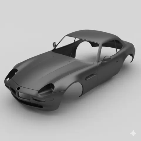 BMW Z8 car body, car shell, rc body, rc shell, truck body, pickup body, vehicle body, scale body, car model, printable car
