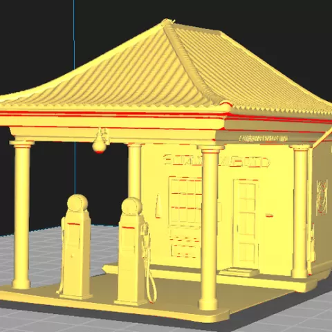 ⛽ Gas Station 1 - 3D Decorative Model