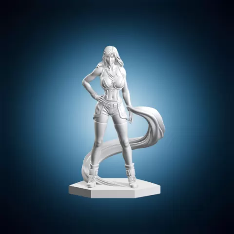 Stylish Female Fighter Statue