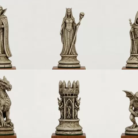 Dungeons Gothic Fantasy Chess Pieces