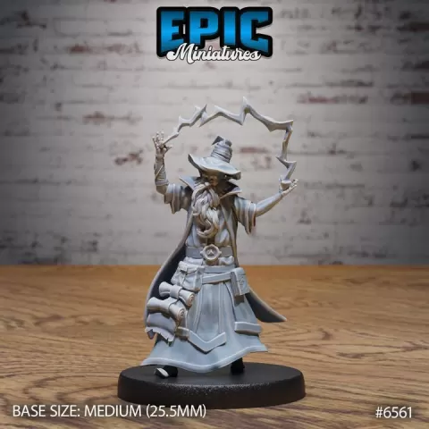 Old Wizard / Spellcaster Warrior / Human Magician / Sorcerer Army / Male Mage / Magic Power Encounter by Epic-Miniatures
