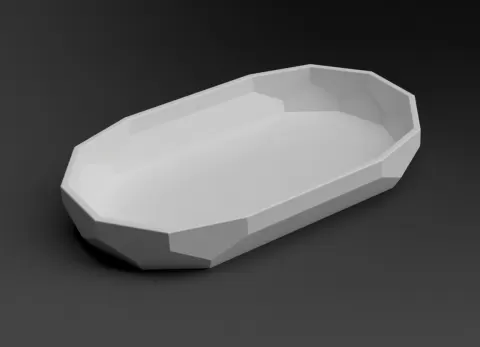 Low Poly Tray / Bowl Oval