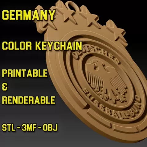 Germany Team Crest Keychain Color Printable and Renderable