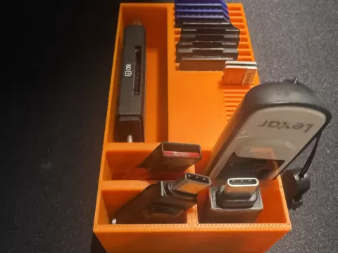 Compact SD Card & USB Drive Desk Organizer