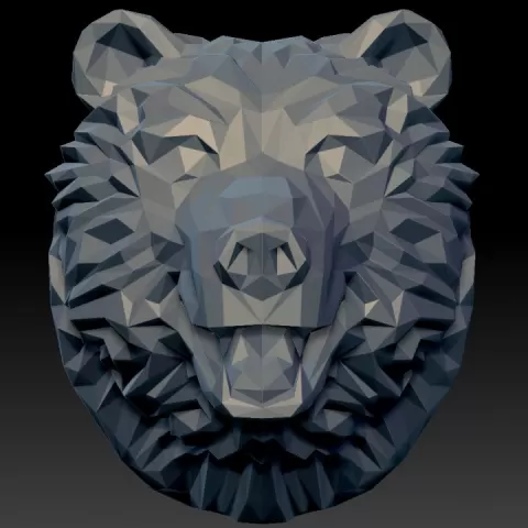 Low poly bear head by Tarasov Stepan