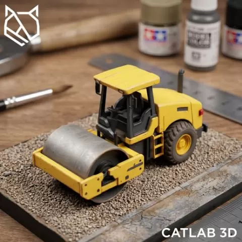 Road Roller – 3D Printable Construction Vehicle STL Model