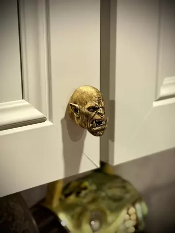 Orc head drawer pull