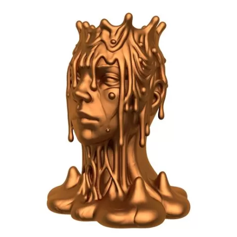 Melted girl face / face vase stl / face vase printer / melted girl planter / molten girl flower pot / face flowerpot / skull flower pot / skull vase / ghost flower pot