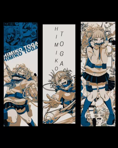 My Hero Academia Character Himiko Toga - The shapeshifting Villain Set of bookmarks