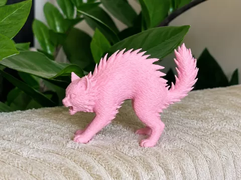 Minimalist Angry Cat - adorable figurine