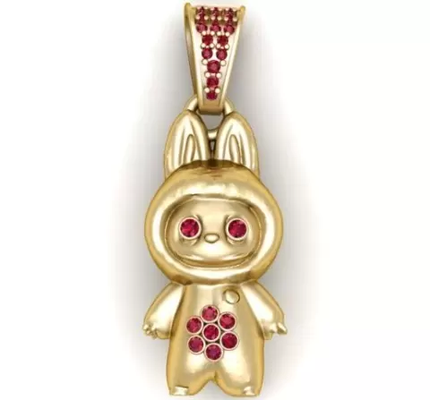 Ruby Pavé Designer Mascot Pendant