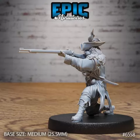 Lion Folk Captain Shooting / Cat Folk / Feline Corsair Warrior / Water Bandit / Ship Master / Sea Creature / Underwater Robber / Ocean Raider Encounter by Epic-Miniatures