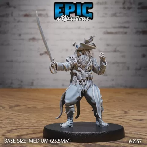 Lion Folk Captain Attack / Cat Folk / Feline Corsair Warrior / Water Bandit / Ship Master / Sea Creature / Underwater Robber / Ocean Raider Encounter by Epic-Miniatures