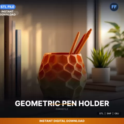 Hexagonal Geometric Pen Holder, Honeycomb Pattern, - 3D Printable STL File
