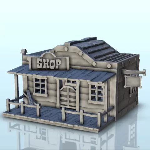 Western shop with canopy and sign (9) - western usa acw mode - Hartolia Miniatures