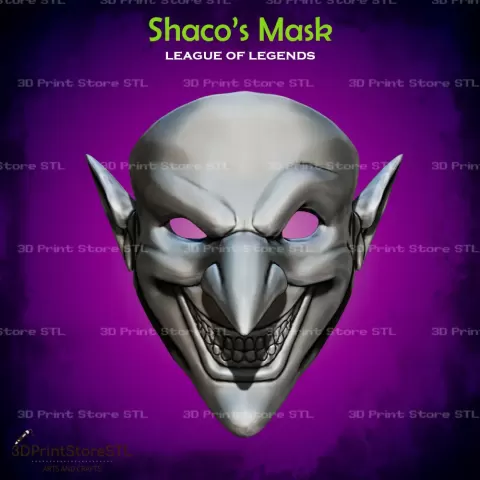 Shaco Mask Cosplay League of Legends - STL File - 3D Print Store STL