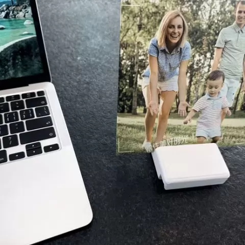 Minimalist 2-in-1 Desk Stand STL File | MacBook, iPad & Phone Holder | Reversible Photo & Focus Card Display
