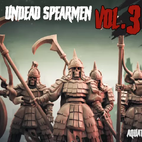 Undead Spearmen w/ Scythes Vol. 3 - Guishen The Corrupted - 28mm Miniatures by Yaakov