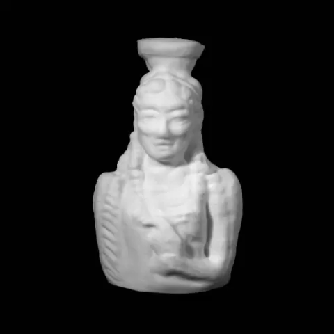 Vessel in the form of a female holding a bird at The British Museum, London by Scan The World