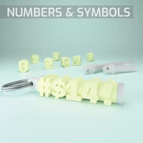 Fidget name keychain spinner- Numbers and symbols pack - LayerModels