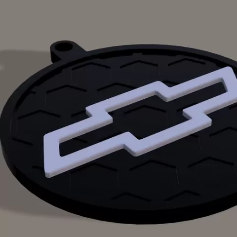CHEVY KEY RING / ROUND WITH HEXAGON DETAIL