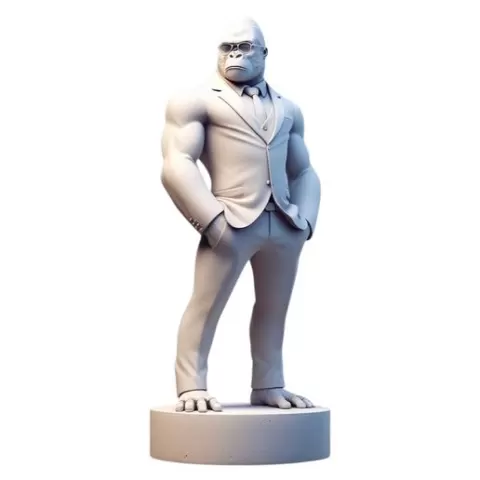 Monkey in Suit STL – Luxury Business Ape Sculpture – Premium Exclusive Collector Edition 3D Printable Model for Resin & FDM