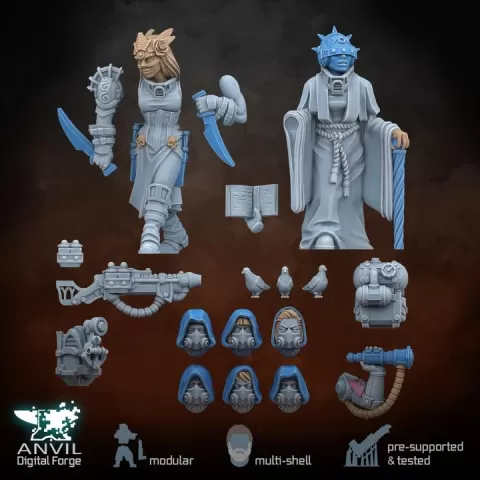 Burning Rose Heavy Weapons and Elite Infantry Bonus Booster Pack - Modular Infantry for Skirmish Tabletop Wargames by Anvil Digital Forge