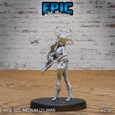 Druid Child Female / Forest Warrior / Nature Spirit / Humanoid Guardian / Mythical Creature / Ancient Plant Dryad / Woodland Fighter by Epic-Miniatures