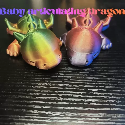 Baby Articulating Dragon – Flexible Print-in-Place Fantasy Fidget Toy STL