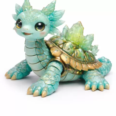 Crystal Shell Dracurtle – Articulated Fantasy Dragon Turtle