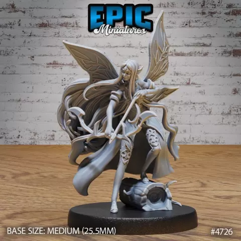 Fey Adventurer Female Bow / Forest Pixie / Mythical Female Creature / Forest Dryad / Nature Spirit / Ancient Plant Humanoid / Fairy / Woodland Encounter by Epic-Miniatures