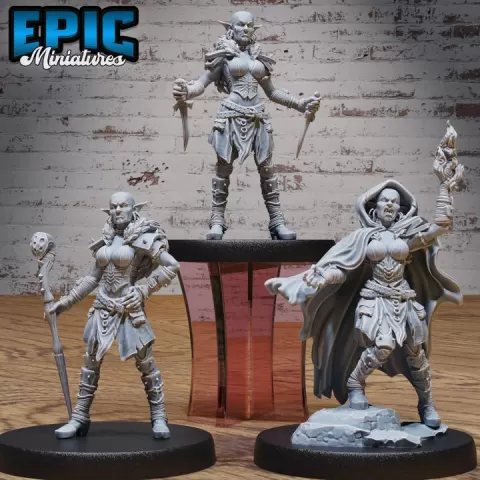 Hobgoblin Adventurer Female Set / Giant Goblinoid Creature / Evil Goblin Tribe / Ogre Warrior / Orc Army Soldier / Siege Servan / Forest Fighter / Woodland Encounter by Epic-Miniatures