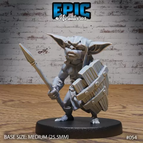 Goblin Tribe Guard / Goblinoid Creature / Evil Ogre Warrior / Green Skin Army Soldier / Siege Servan / Forest Fighter / Woodland Encounter by Epic-Miniatures