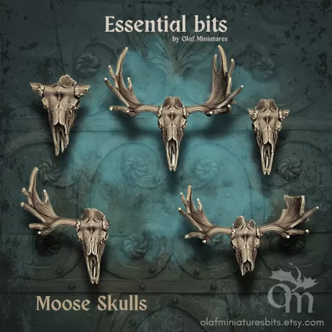 Moose skulls by Olaf Miniatures Bits