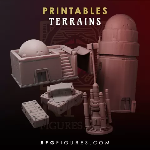Printable Terrains - Desert Sci-Fi Pack by RPG Figures