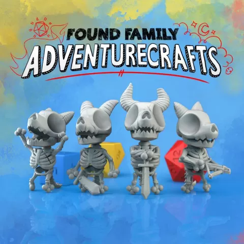 Spooky Skeleton Kobolds - 4 Little Guys for your dungeon! by Found Family Adventurecrafts