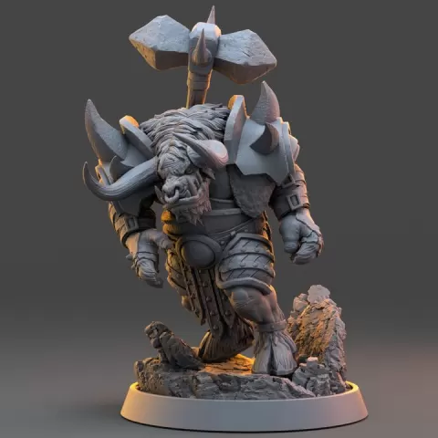 Brakthar Deathbringer - The Ironmane Minotaurs of Emberhold by Daybreak Miniatures