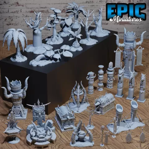 Safari Scatter / Southern Merchant / African Tribes Theme Equipment / Animal Fences / Tribal Items / Forgotten Utopia Item / Colonist Construct / Settler Decoration by Epic-Miniatures