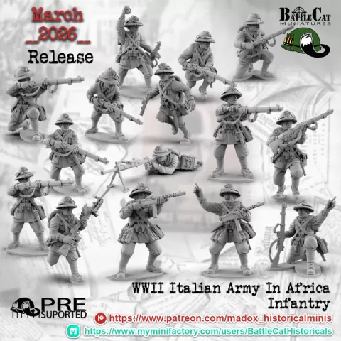 WWII Italian Army in Africa Infantry by BattleCat Miniatures