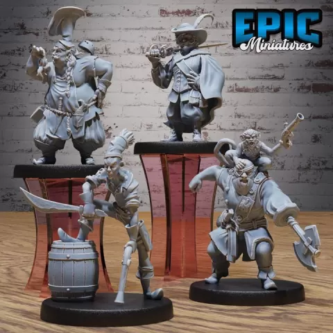 Pirates Crew Set C / Corsair Army / Water Bandit / Robber Ship Master / Sea Creature / Underwater Warrior / Ocean Raider Encounter by Epic-Miniatures
