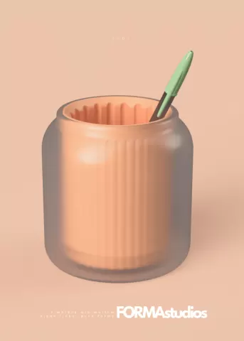 Planter / Pen Cup - FORMAstudios P007 - translucent and regular version