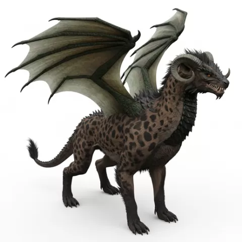 Dragon-hyena hybrid lean posture, dinosaur, dino, prehistoric, jurassic, fossil, reptile, creature, monster, fantasy, dragon, beast