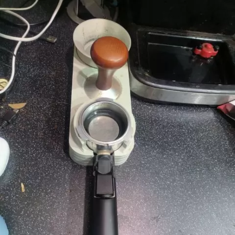 coffee machine cone holder and funnel