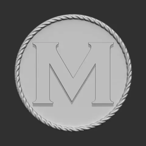 M Word Charm v2 3D Printable Model