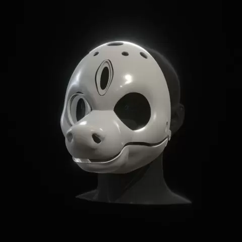 Fursuit head base with moving jaw