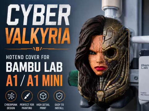 Cyber Valkyria|Hotend Cover |Bambu Lab A1 / A1mini