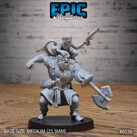 Pirates Crew Monkey Tamer / Corsair Army / Water Bandit / Robber Ship Master / Sea Creature / Underwater Warrior / Ocean Raider Encounter by Epic-Miniatures