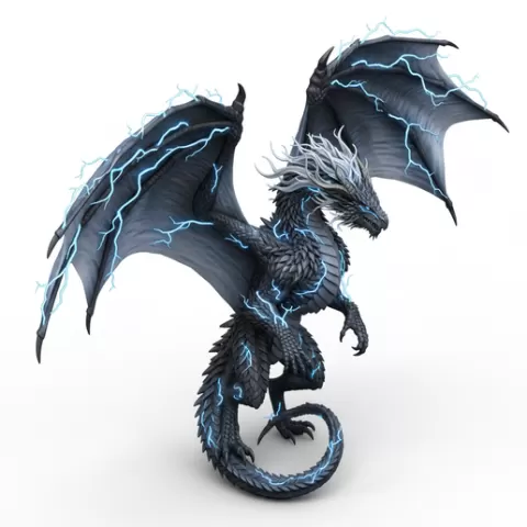 Storm dragon wings lightning pose, dinosaur, dino, prehistoric, jurassic, fossil, reptile, creature, monster, fantasy, dragon, beast