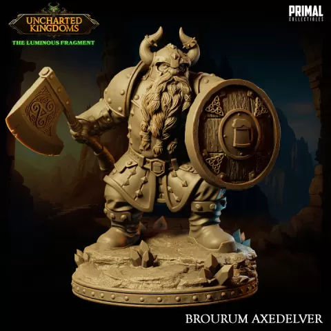 Dwarf - Brourum Axedelver - February 2024 - Uncharted Kingdoms by PRIMAL Collectibles