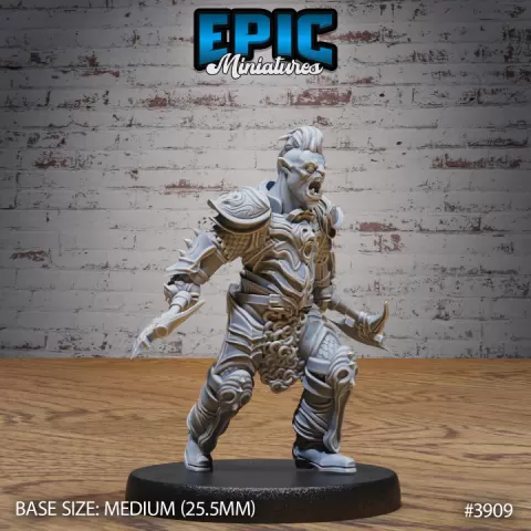 Black Guard Orc / Green Skin Lord / Male Humanoid Warrior / Beast Tamer / Demonic Dragon Fighter / Evil Drake Army by Epic-Miniatures